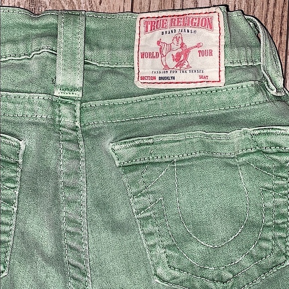 True religion green brooklyn cropped skinny jeans size 24 - Picture 4 of 5